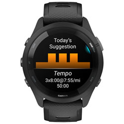 Garmin Forerunner 265 46mm Bluetooth Running Smartwatch Black Powder Grey Best Buy Canada