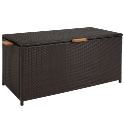 SUNNYDAZE DECOR Sunnydaze Resin Wicker Indoor/outdoor Storage Deck Box With Handles - In Brown