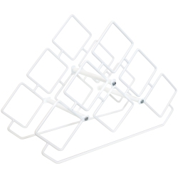 SUNNYDAZE DECOR Sunnydaze 6-Bottle Steel Wire Triangular Tabletop Wine Rack - In White