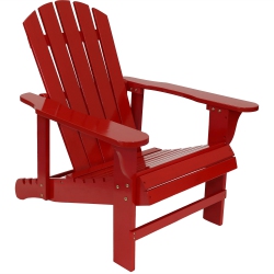 SUNNYDAZE DECOR Sunnydaze Fir Wood Adirondack Chair With Adjustable Back - In Red