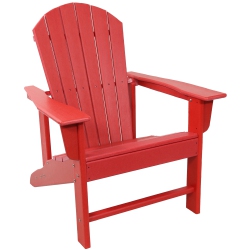 SUNNYDAZE DECOR Sunnydaze Upright HDpe Raised Outdoor Adirondack Chair - In Red