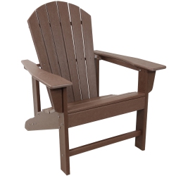 SUNNYDAZE DECOR Sunnydaze Upright HDpe Raised Outdoor Adirondack Chair - In Brown
