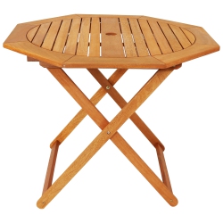 SUNNYDAZE DECOR Sunnydaze Meranti Wood Folding Octagon Patio Dining Table