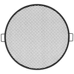 SUNNYDAZE DECOR Sunnydaze 36 In Round Steel X-Mark Fire Pit Cooking Grill With Handles