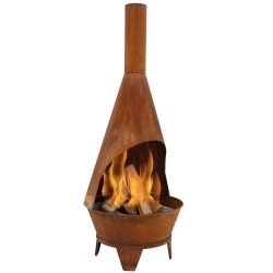 SUNNYDAZE DECOR Sunnydaze 6 Ft Steel Wood Burning Outdoor Chiminea Fire Pit With Wood Grate