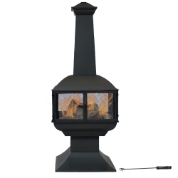 SUNNYDAZE DECOR Sunnydaze Steel Wood Burning 360-View Chiminea With Log Grate/poker - 57 In