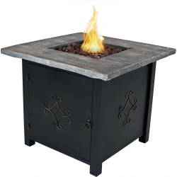 SUNNYDAZE DECOR Sunnydaze 30 In Square Mgo Propane Gas Fire Pit Table With Lava Rocks