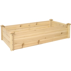 SUNNYDAZE DECOR Sunnydaze Wooden Fir Square Raised Garden Bed - 24 X 48.25 In - Natural