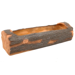 SUNNYDAZE DECOR Sunnydaze 35 In Polyresin Rustic Outdoor Raised Log Flower Pot Planter