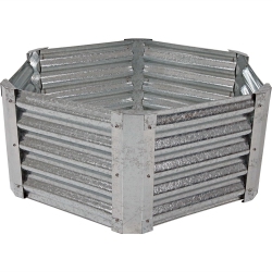 SUNNYDAZE DECOR Sunnydaze Corrugated Steel Hexagon Raised Garden Bed - - 40 In Gray