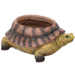 SUNNYDAZE DECOR Sunnydaze 11 In Polyresin Teddy The Tortoise Indoor/outdoor Garden Planter