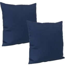 SUNNYDAZE DECOR Sunnydaze Outdoor Square Decorative Throw Pillow - - Set Of 2 In Navy
