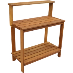 SUNNYDAZE DECOR Sunnydaze Meranti Wooden Outdoor Potting Bench With Teak Oil Finish - 42 In