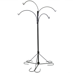 SUNNYDAZE DECOR Sunnydaze Steel Hanging Basket Stand With 4 Adjustable Arms - 84 In Black