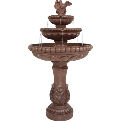 SUNNYDAZE DECOR Sunnydaze Dove Pair Resin Outdoor 3-Tier Water Fountain