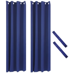 SUNNYDAZE DECOR Sunnydaze Outdoor Blackout Curtain Panel - - 52 In X 84 In - Set Of 2 In Blue