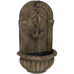 SUNNYDAZE DECOR Sunnydaze Florence Polystone Outdoor Wall Fountain - Florentine Stone