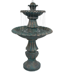 SUNNYDAZE DECOR Sunnydaze Nouveau Tiered Polyresin Outdoor 2-Tier Water Fountain