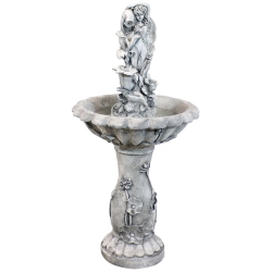 SUNNYDAZE DECOR Sunnydaze Fairy Flower Solar Water Fountain With Battery Backup - 42 In