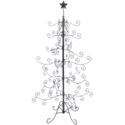 SUNNYDAZE DECOR Sunnydaze Noelle Indoor Metal Christmas Ornament Tree - 5 Ft In Black
