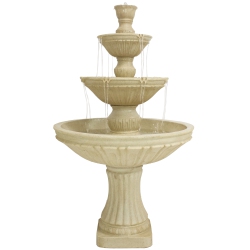 SUNNYDAZE DECOR Sunnydaze Classic Designer Polystone Outdoor 3-Tier Fountain - In White