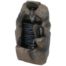 SUNNYDAZE DECOR Sunnydaze Stony Rock Waterfall Resin Indoor Tabletop Water Fountain - 11 In