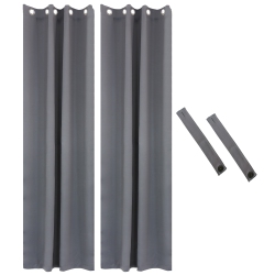 SUNNYDAZE DECOR Sunnydaze Outdoor Blackout Curtain Panel - - 52 In X 108 In - Set Of 2 In Gray