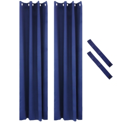 SUNNYDAZE DECOR Sunnydaze Outdoor Blackout Curtain Panel - - 52 In X 96 In - Set Of 2 In Blue