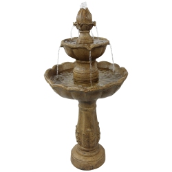 SUNNYDAZE DECOR Sunnydaze Blooming Flower Resin Outdoor 2-Tier Water Fountain