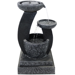 SUNNYDAZE DECOR Sunnydaze Modern Cascading Bowls Solar Water Fountain With Battery - 28 In
