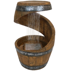 SUNNYDAZE DECOR Sunnydaze Spiraling Barrel Outdoor Water Fountain With Led Lights - 25 In