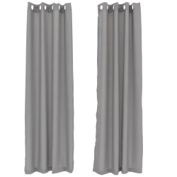 SUNNYDAZE DECOR Sunnydaze Simple Outdoor Curtain Panel - - 52 In X 84 In - Set Of 2 In Gray