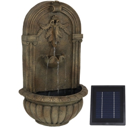 SUNNYDAZE DECOR Sunnydaze Florence Outdoor Solar Wall Fountain With Battery - Florentine