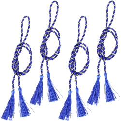 SUNNYDAZE DECOR Sunnydaze Indoor/outdoor Rope Curtain Tiebacks - - Set Of 4 In Blue