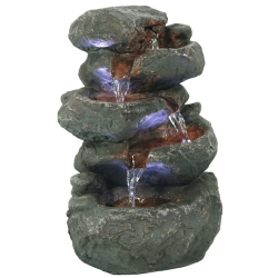 SUNNYDAZE DECOR Sunnydaze Stacked Rocks Polyresin Indoor Water Fountain With Led - 10.5 In