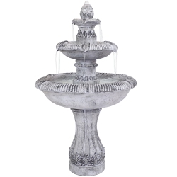 SUNNYDAZE DECOR Sunnydaze Mediterranean Reinforced Concrete Outdoor 3-Tier Water Fountain