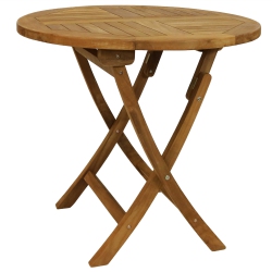 SUNNYDAZE DECOR Sunnydaze 32 In Solid Teak Wood Folding Round Patio Dining Table