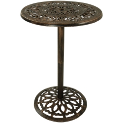 SUNNYDAZE DECOR Sunnydaze 26 In Cast Iron Round Patio Bar-Height Table - Bronze