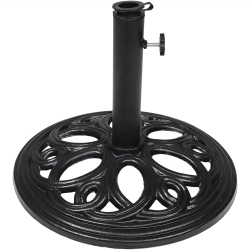 SUNNYDAZE DECOR Sunnydaze 18 In Decorative Cast Iron Round Patio Umbrella Base - In Black