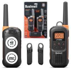 BUSHNELL Adventure 68Km Floating Two Way Radios - Waterproof Ip67 Marine Frs 2 Watt Long Range Rechargeable Walkie Talkie, 2 Pack | Lpx650