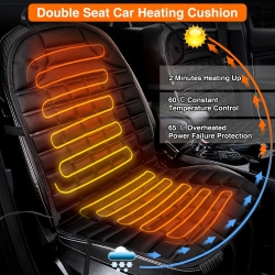 AUDEW 12V Cigarette Lighter Powered Car Heated Seat Cushion(1 Pair)