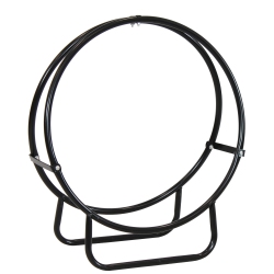SUNNYDAZE DECOR Sunnydaze 24 In Powder-Coated Steel Firewood Log Hoop Rack In Black