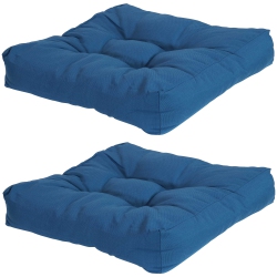 SUNNYDAZE DECOR Sunnydaze Outdoor Square Olefin Tufted Seat Cushions - - Set Of 2 In Blue