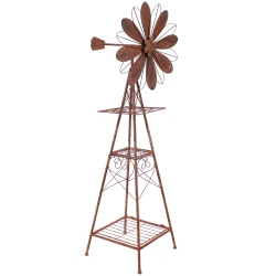 SUNNYDAZE DECOR Sunnydaze Rustic Windmill Indoor/outdoor Metal Garden Statue - 51 In
