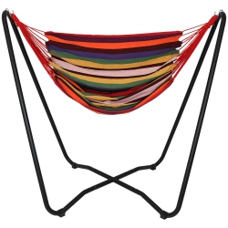 SUNNYDAZE DECOR Sunnydaze Cotton Hammock Chair With Space Saving Steel Stand - Sunset