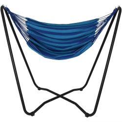 SUNNYDAZE DECOR Sunnydaze Cotton Hammock Chair With Space Saving Steel Stand - Beach Oasis