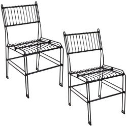 SUNNYDAZE DECOR Sunnydaze Indoor/outdoor Steel Wire Dining Chairs - - Set Of 2 In Black