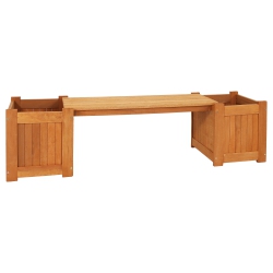 SUNNYDAZE DECOR Sunnydaze Meranti Wood Outdoor Bench With Planter Boxes