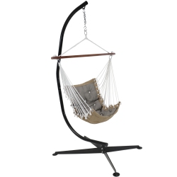 SUNNYDAZE DECOR Sunnydaze Tufted Victorian Hammock Chair With Steel C-Stand - In Gray