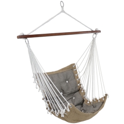 SUNNYDAZE DECOR Sunnydaze Polyester Fabric Victorian Hammock Chair With Cushion - In Gray